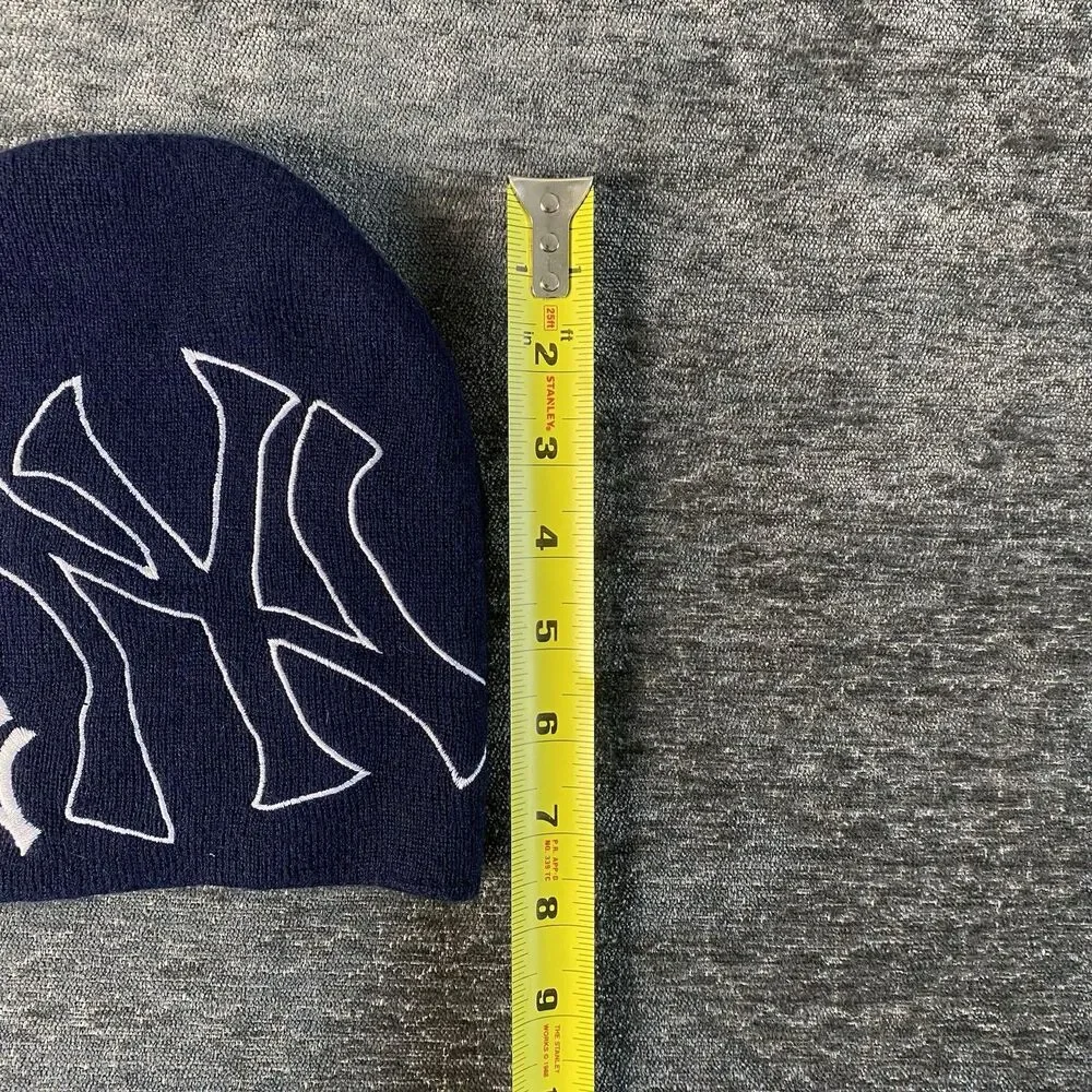 New York Yankees Beanie Double LogoNavy Blue & White Unisex RARE
